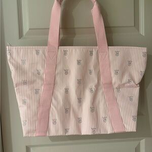 VS Pink Striped Tote Bag